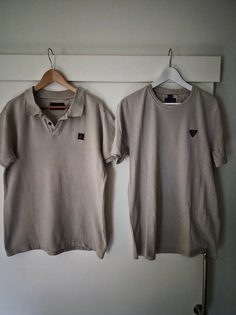 poloshirt + shirt stangata en hallinger maat xl, Stangata, Beige, Maat 56/58 (XL), Ophalen of Verzenden