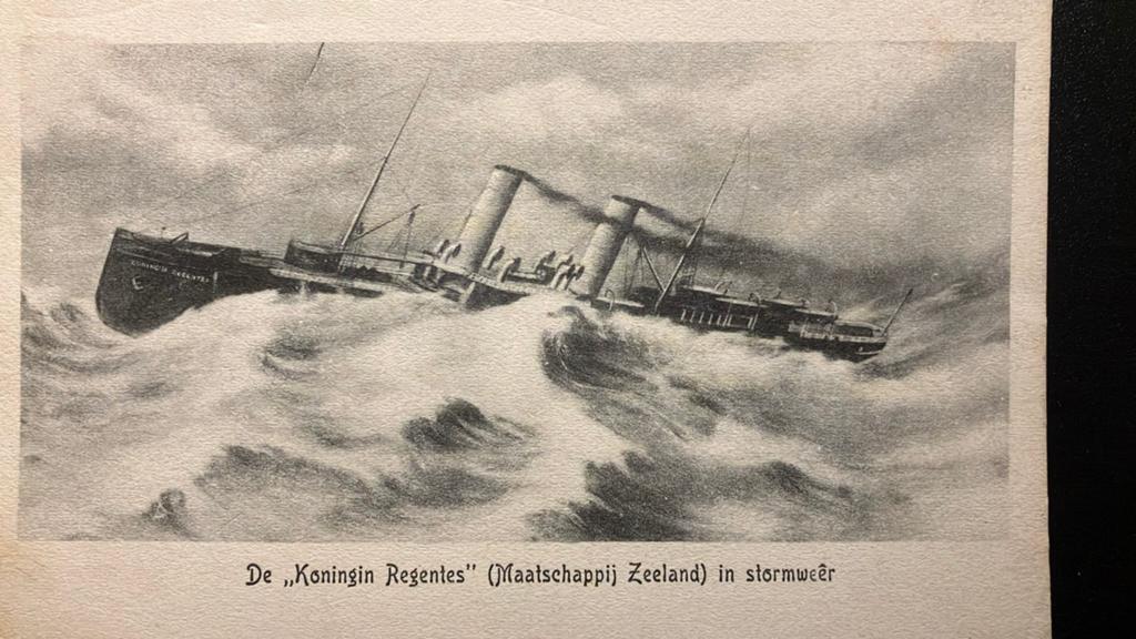 Vlissingen Mij Zeeland veerboot Koningin Regentes, Verzamelen, Ansichtkaarten | Nederland, Ophalen of Verzenden, Voor 1920, Zeeland