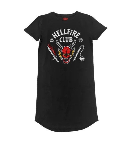 Stranger Things Hellfire Club T-shirtjurk - Comfort, Kleding | Dames, Zwart, Maat 42/44 (L), Ophalen of Verzenden, Korte mouw