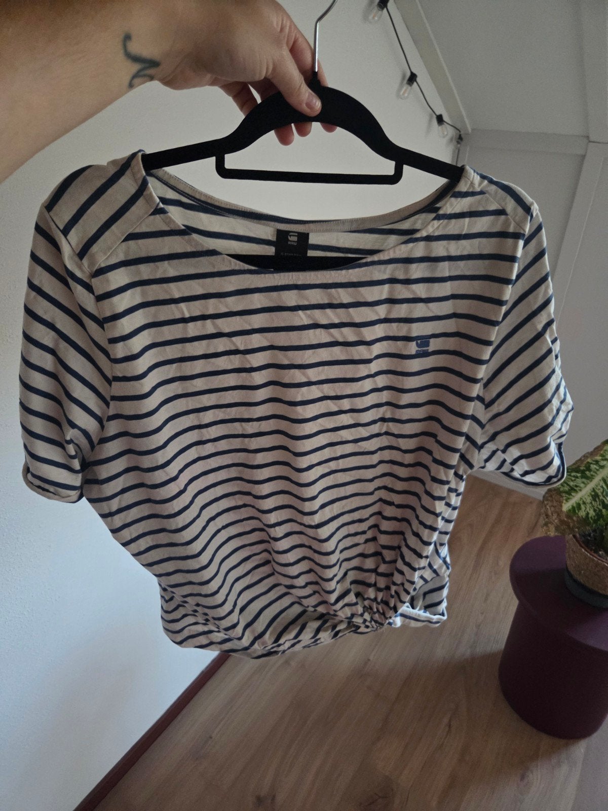 wit blauw G-Star RAW gestreept T-shirt met korte mouwen, xxl, Meerkleurig, Maat 46/48 (XL) of groter, Ophalen of Verzenden, Korte mouw