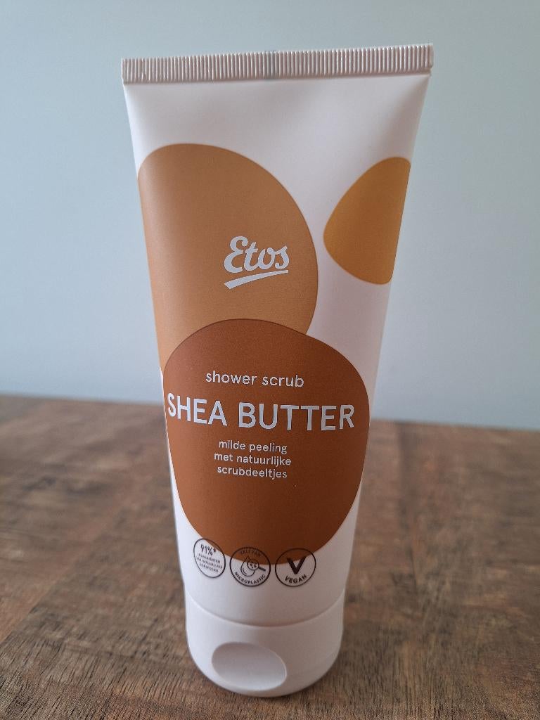 Etos Shea Butter shower scrub 200 ml, Sieraden, Tassen en Uiterlijk, Uiterlijk | Lichaamsverzorging, Ophalen of Verzenden, Nieuw