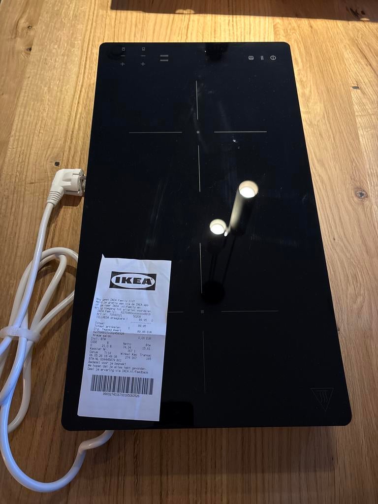 IKEA TILLREDA draagbare inductiekookplaat, 3 kookzones of minder, Ophalen of Verzenden, Zo goed als nieuw, Inductie