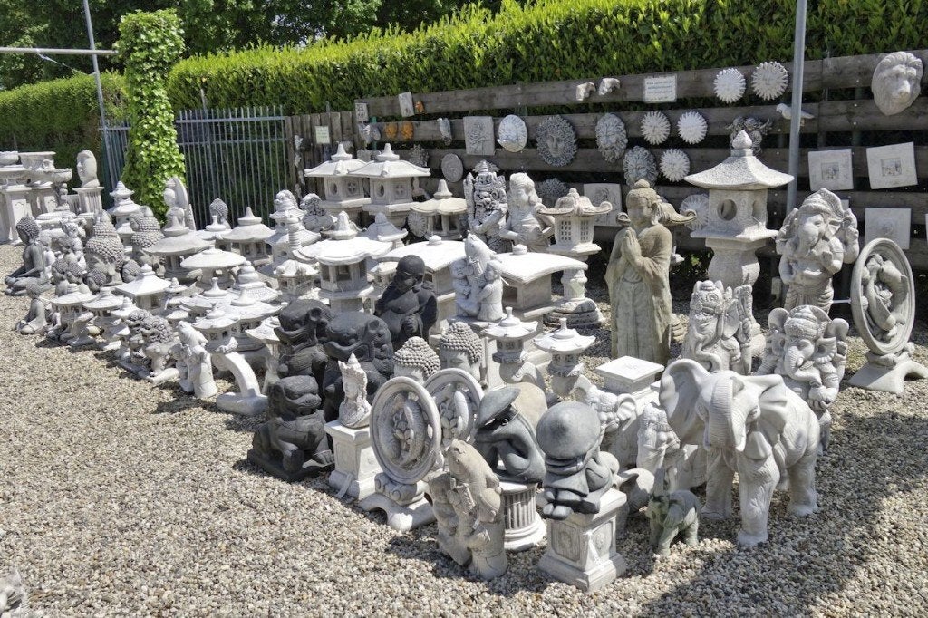 Japanse Boeddha's pagode rankei lantaarns 1, Tuin en Terras, Ophalen, Nieuw, Beton, Boeddhabeeld