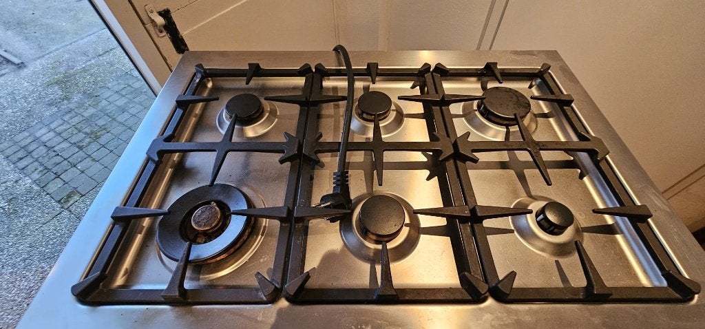 Bertazonni fornuis, 6 pitten, dubbele brander, dubbele oven, Ophalen, Gebruikt, 60 cm of meer, Gas