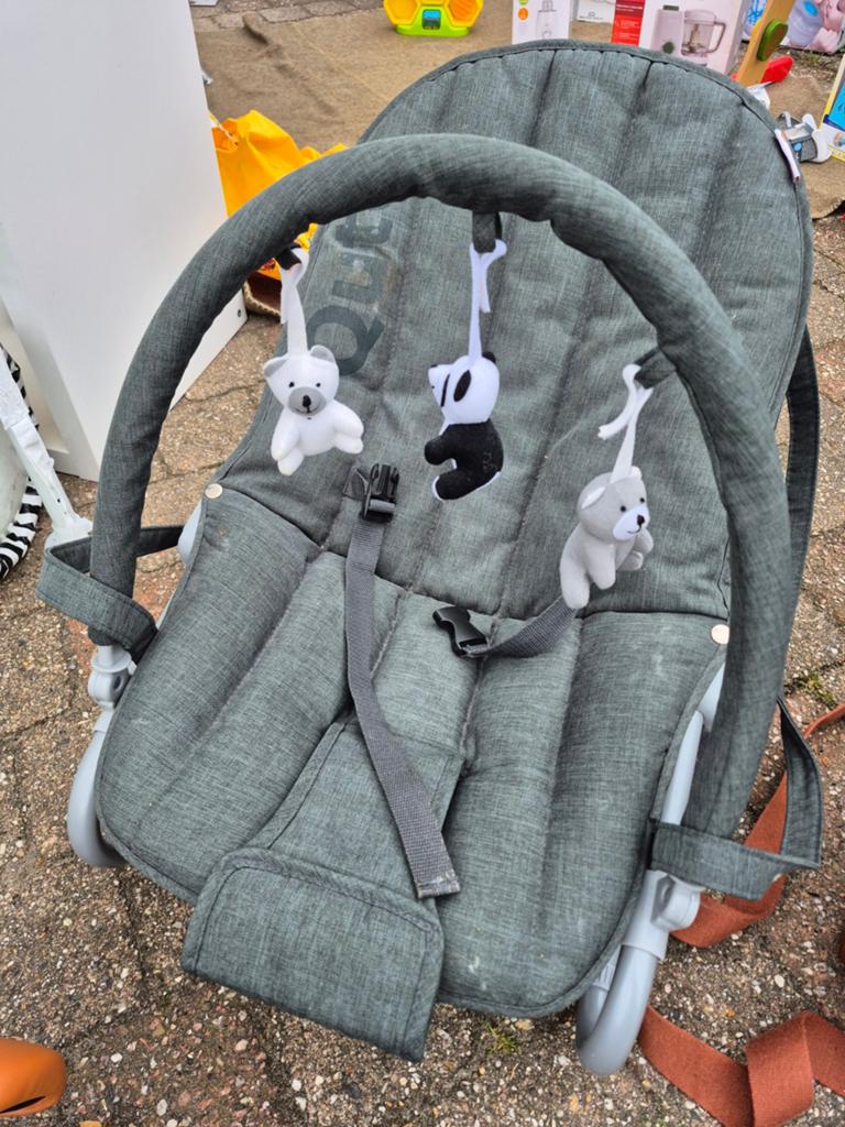 Wippertje Babydump - groen met beertjes, Gebruikt, Verstelbaar, Wipstoel, Ophalen