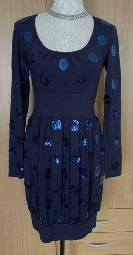 Juffrouw Jansen jurk maat S NIEUW [v], Blauw, Nieuw, Ophalen of Verzenden, Knielengte