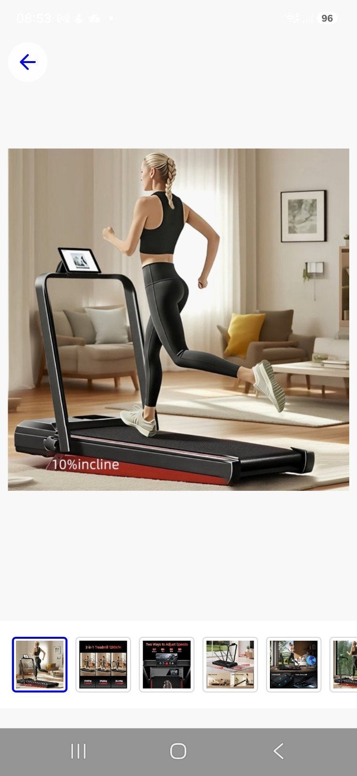 Loopband met afstandsbediening en helling, Sport en Fitness, Fitnessapparatuur, Ophalen