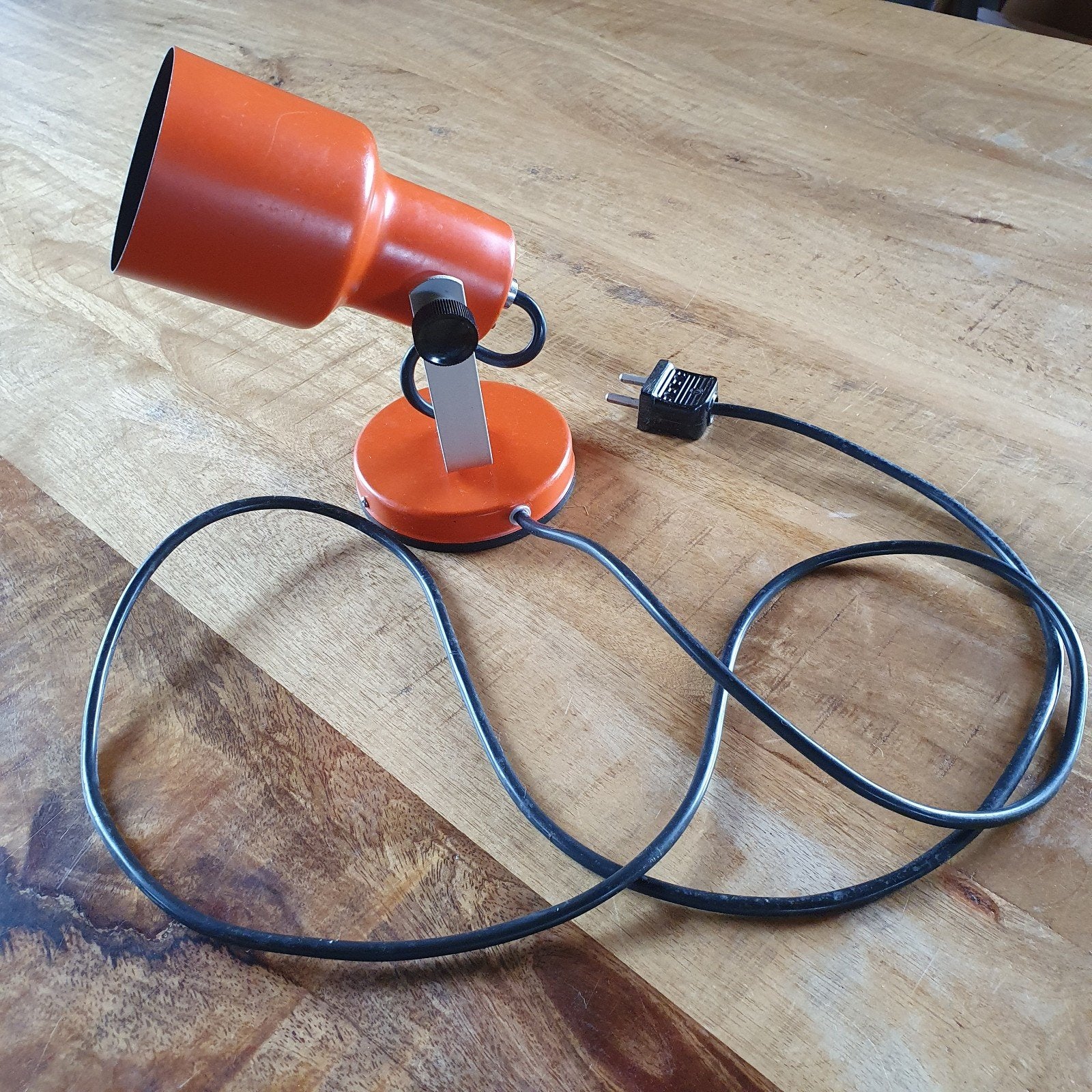 jaren 70, metalen oranje spot, vintage, Ophalen of Verzenden, Zo goed als nieuw, Metaal