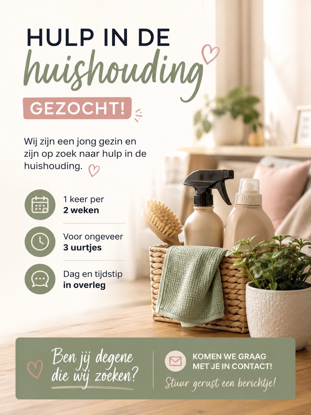 Gezocht! Hulp in de huishouding!, Starter, Overige vormen, Overige uren, MBO