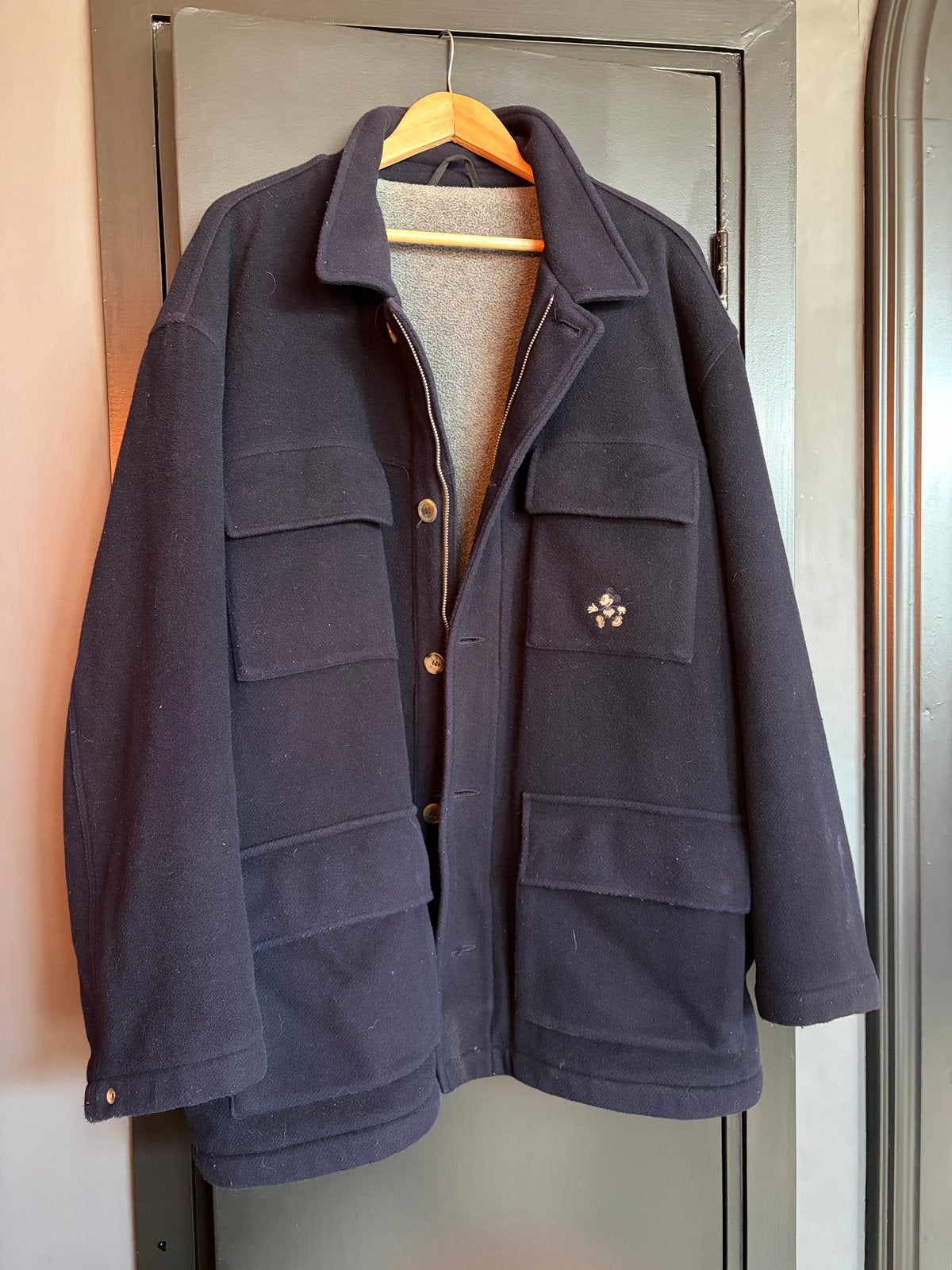 Vintage Donaldson wollen jas - Donkerblauw - Maat XXL, Kleding | Heren, Ophalen of Verzenden, Gedragen, Overige maten, Blauw