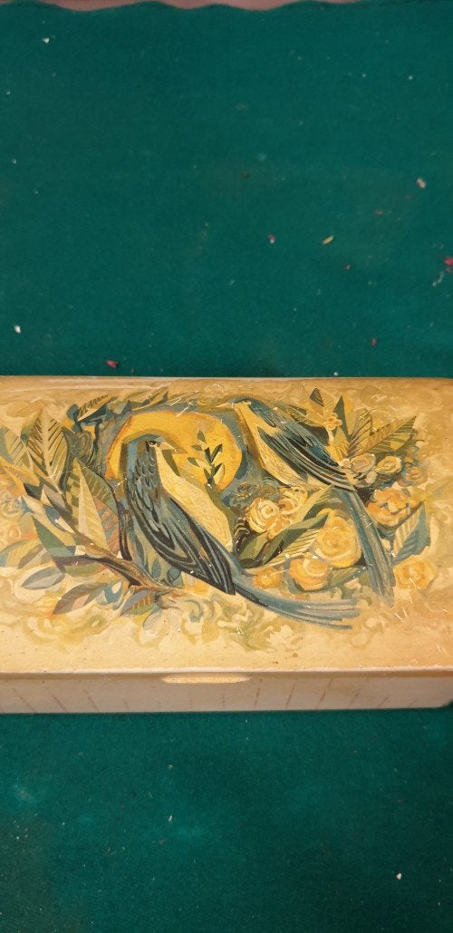 blik vintage met vogels, Verzamelen, Ophalen of Verzenden