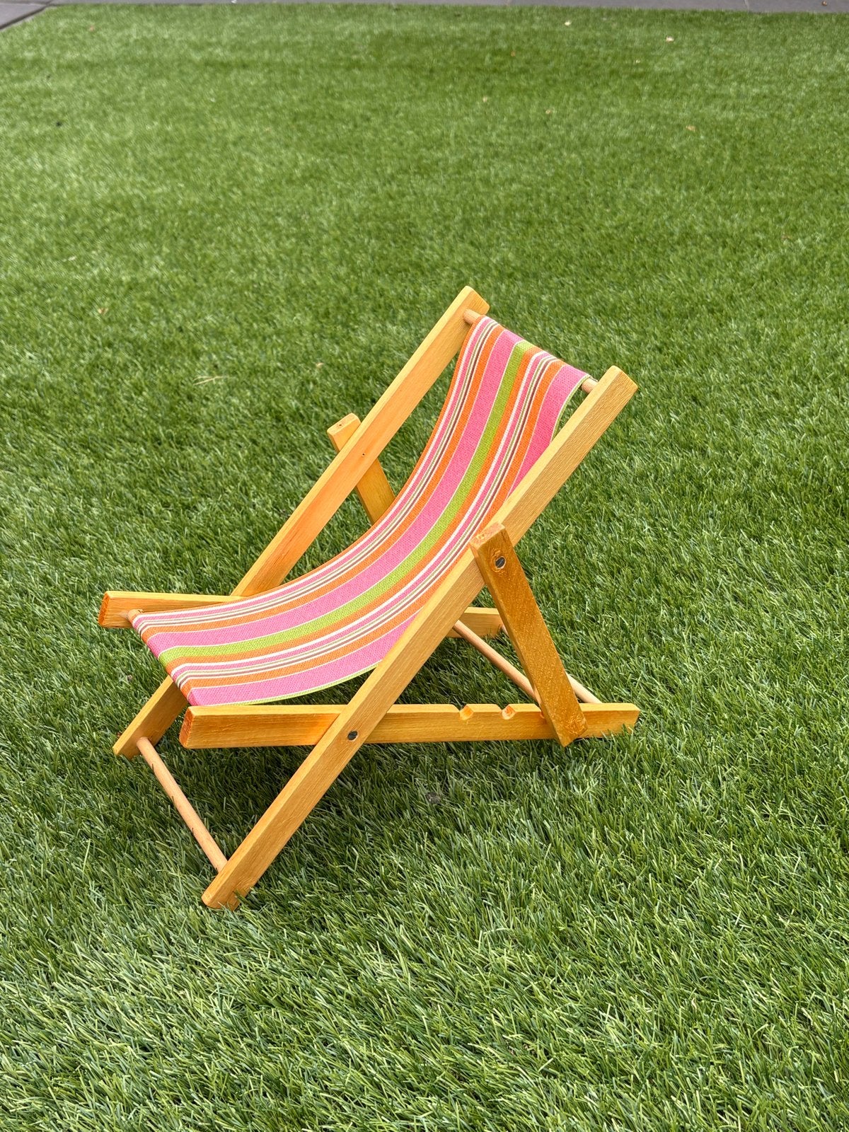 Pop strandstoel - perfect voor poppen en decoratie, Ophalen of Verzenden, Zo goed als nieuw, Hout, Inklapbaar