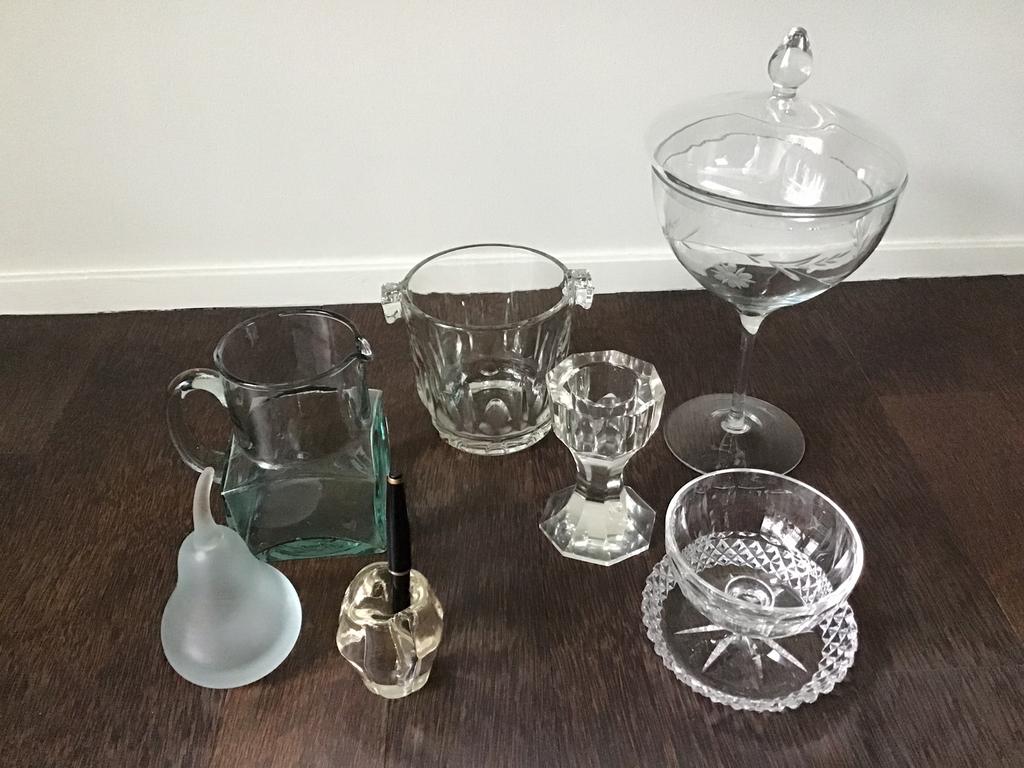 Divers glas - Snoepjespot- IJsemmer - Kandelaar etc., Ophalen of Verzenden