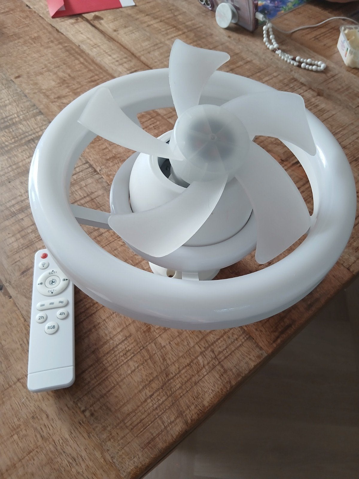 Plafondventilator met afstandsbediening en LED-verlichting, Ophalen of Verzenden