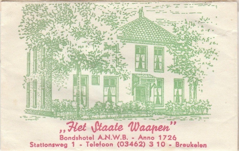 Bondshotel ANWB Het Staate Waapen Stationsweg Breukelen, Ophalen of Verzenden