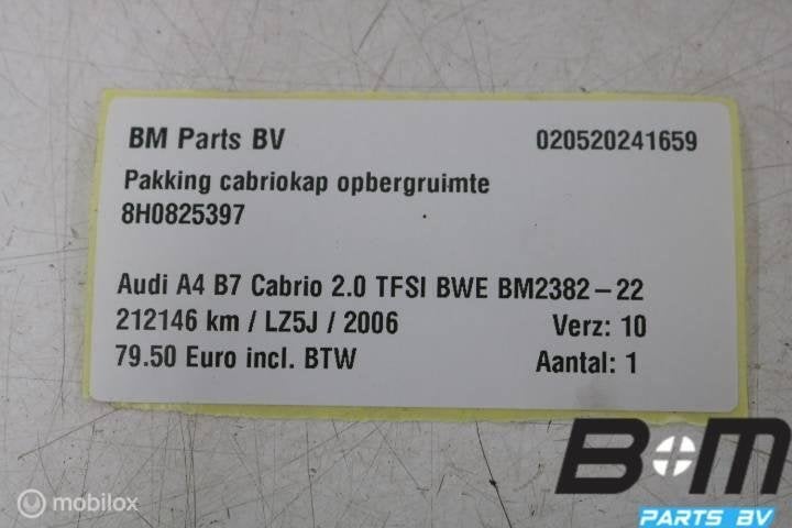Pakking cabriodak opbergruimte Audi A4 B7 Cabrio 8H0825397, Gebruikt