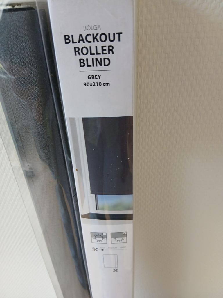 Nieuw verduisterend Rolgordijn Grijs 90x210 cm, Ophalen, 200 cm of meer, Nieuw, 50 tot 100 cm