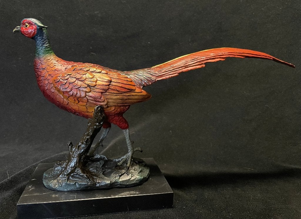 Bronzen fazant, subtiel gekleurd/ManGreb fraai zuiver brons, Ophalen of Verzenden