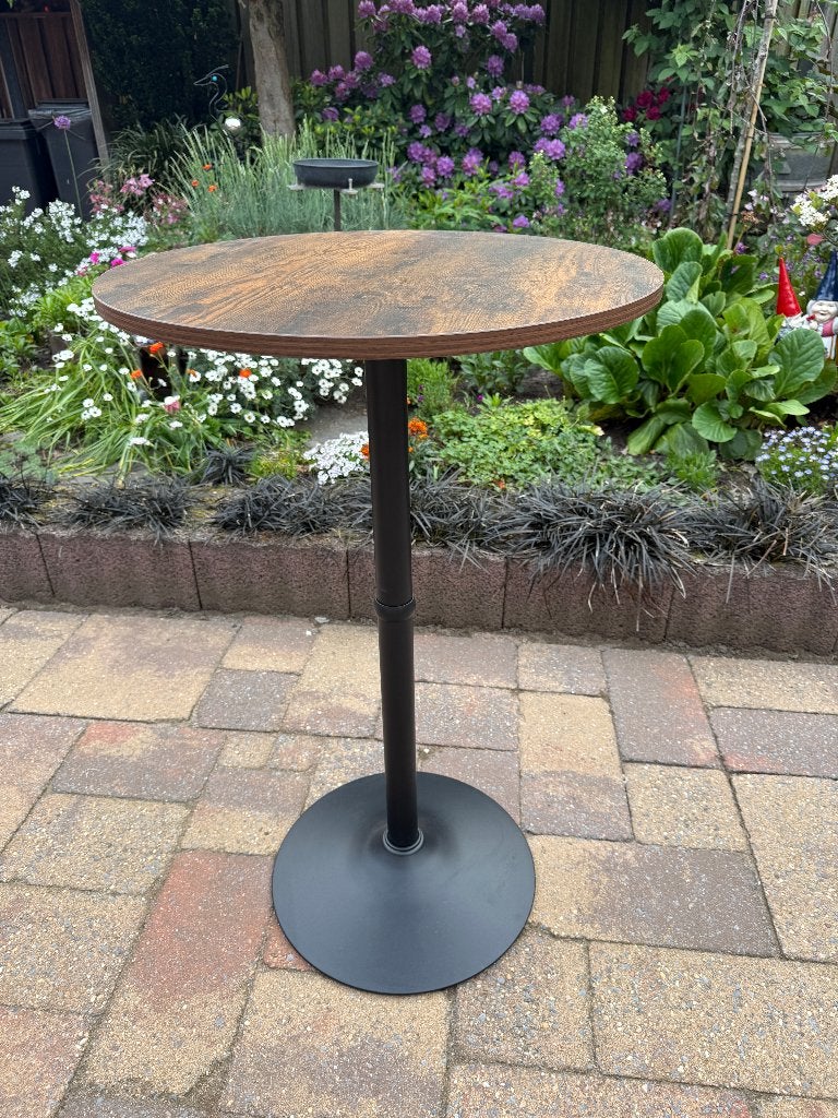 Bar- | Sta- | Hangtafel zwart met walnoot kleur blad | ZGAN, Huis en Inrichting, Ophalen, Zo goed als nieuw