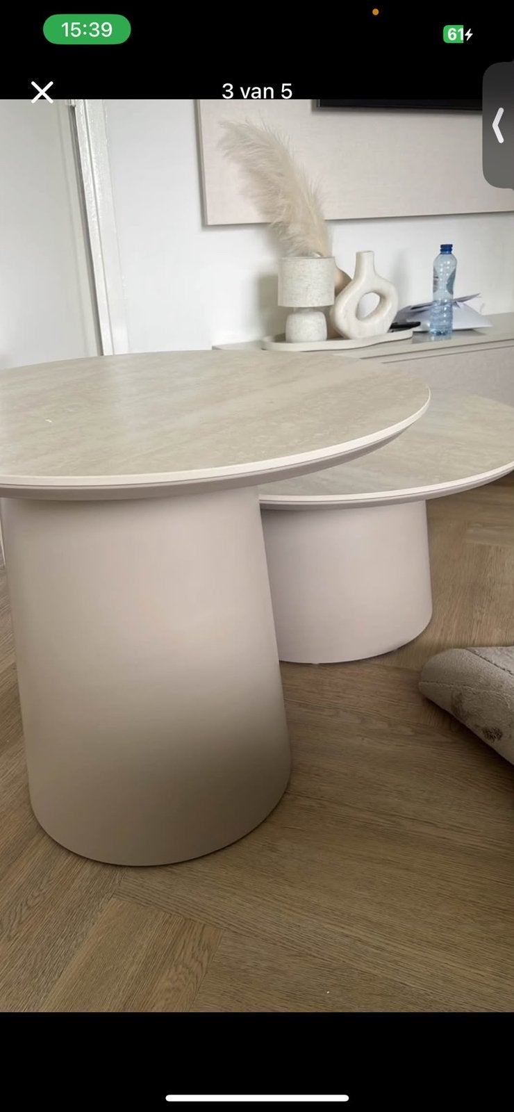 Isabella coffee table top (japandi stijl) 80 cm breed, Ophalen of Verzenden, Zo goed als nieuw, 25 tot 50 cm, Ovaal