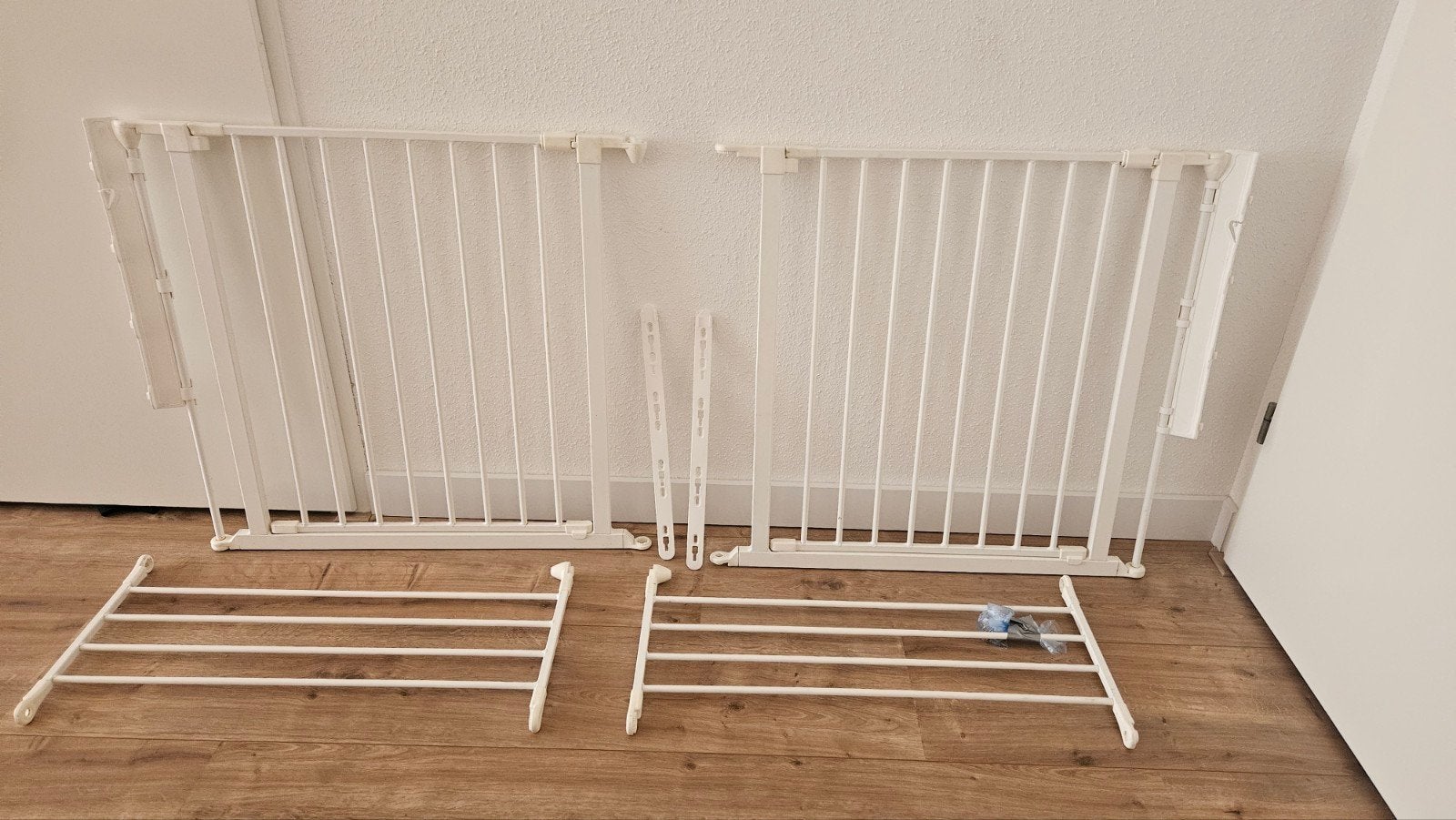 Babydan flex dubbel traphekje met verlengstukken, Kinderen en Baby's, Traphekjes, Ophalen, Gebruikt, 115 cm of meer, Metaal of IJzer
