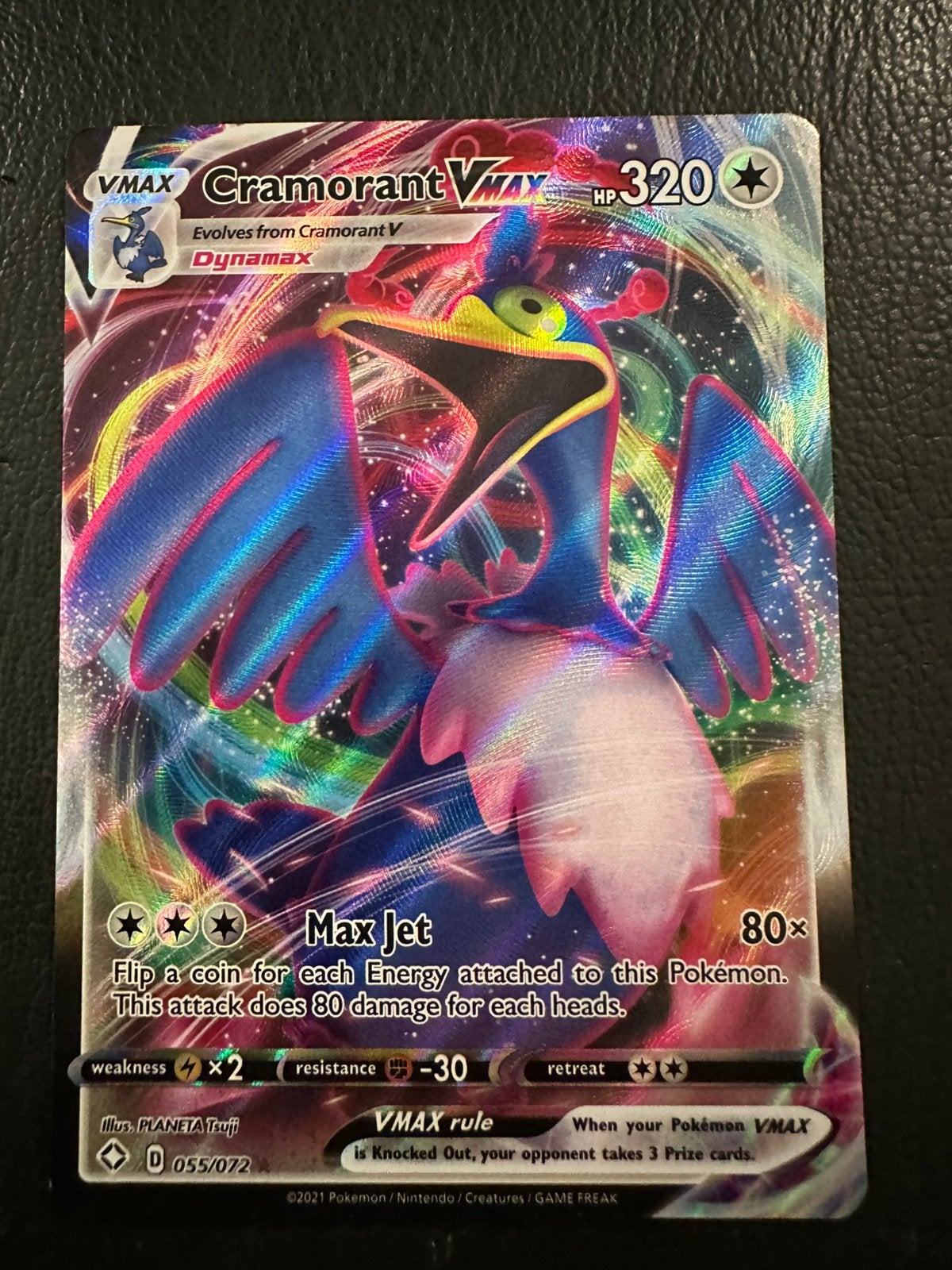 Pokemon shining fates cramorant Vmax 055/072, Ophalen of Verzenden, Zo goed als nieuw