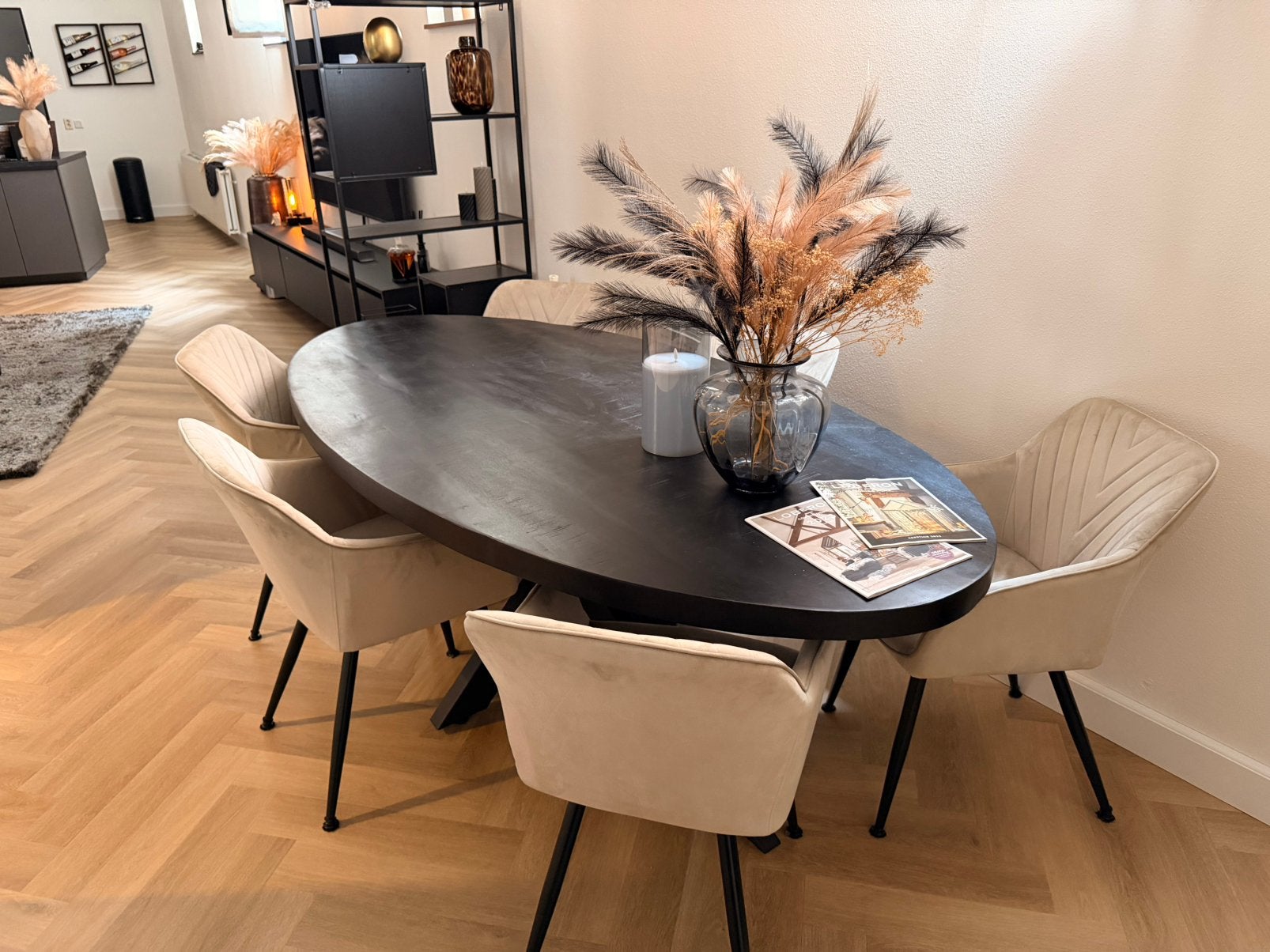 6 eetkamerstoelen champagne kleur, Huis en Inrichting, Stoelen, Ophalen, Gebruikt, Overige kleuren