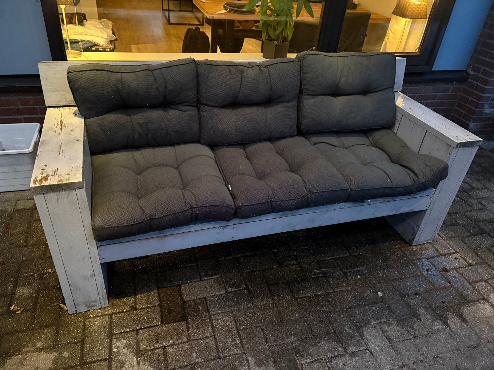 Steigerhouten tuinbank 3 pers, Ophalen, Gebruikt, Hout