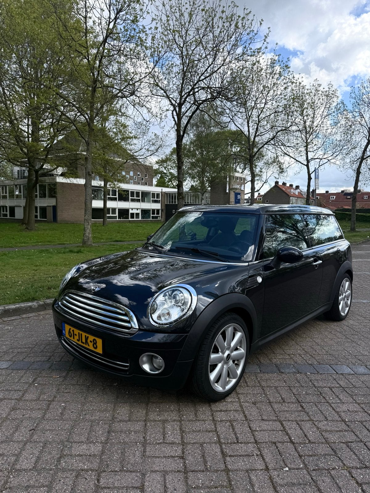 Mini Clubman 1.6 16V Cooper 2008 Zwart, Auto's, Mini, Voorwielaandrijving, 4 cilinders, 4 stoelen, Stationwagon