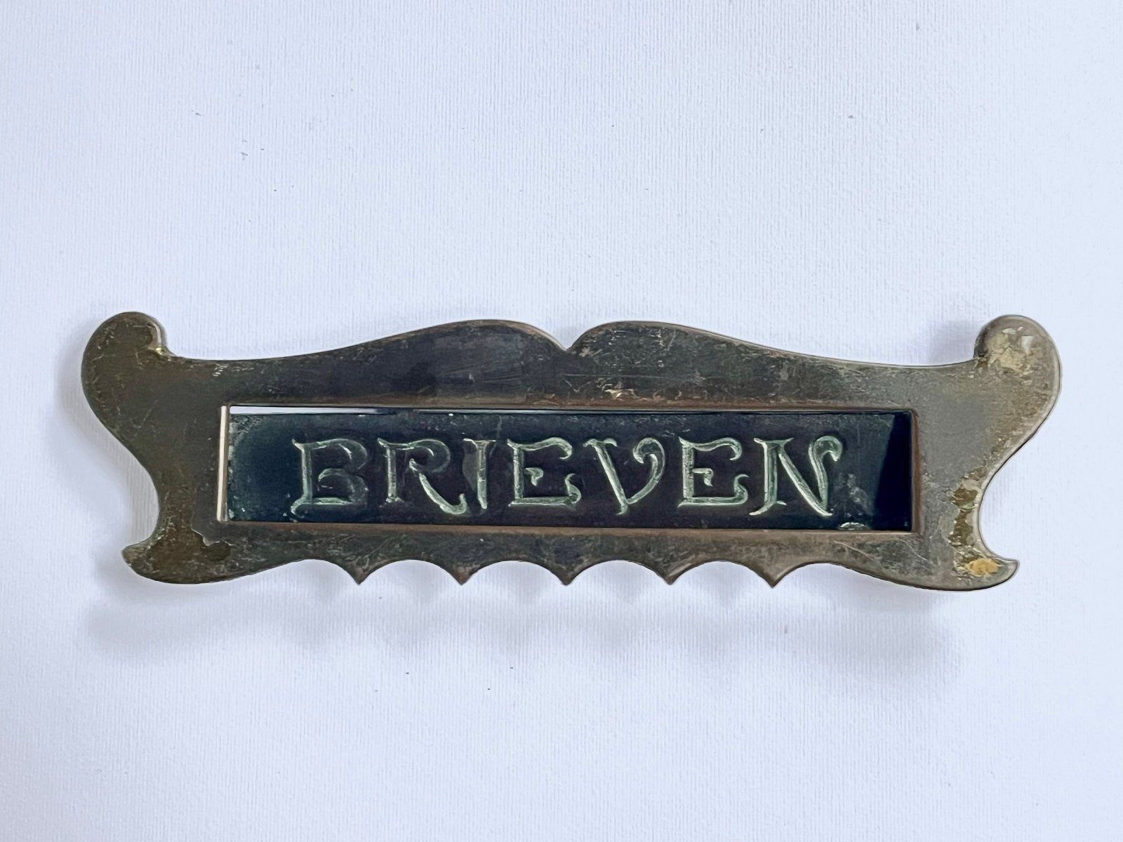 Antieke Koperen Brievenbus klep - Jugendstil Art Deco, Antiek en Kunst, Ophalen, Koper
