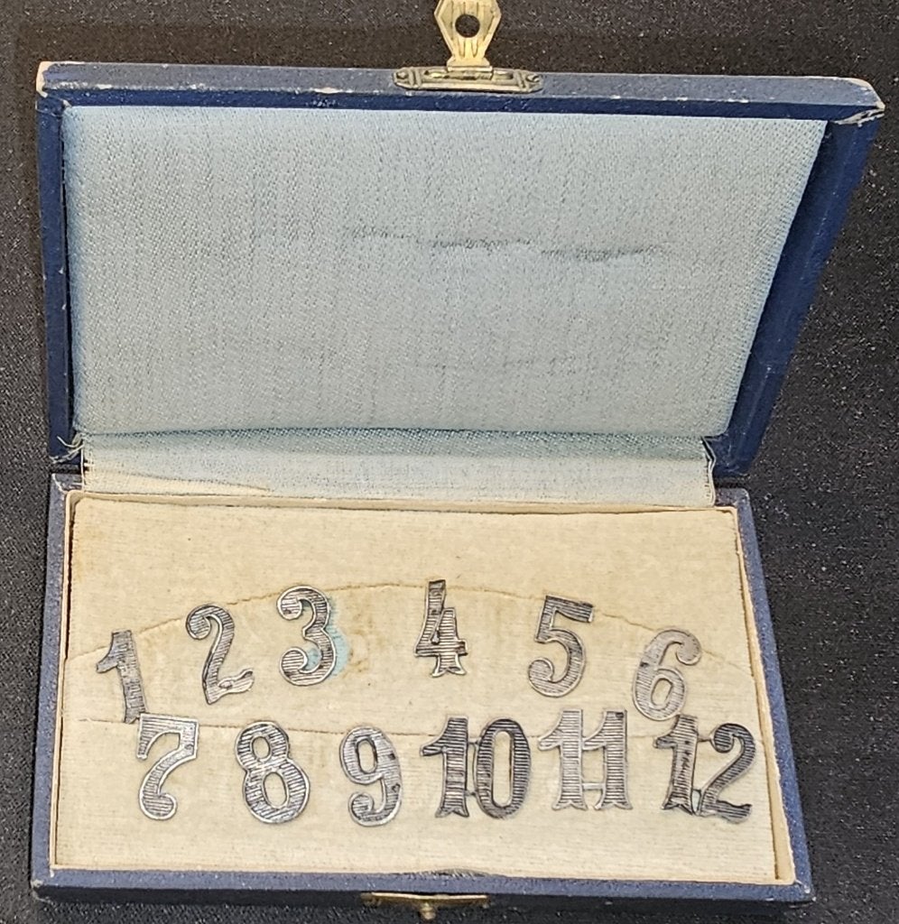Vintage Set van 12 Zilveren Cijfers – Gemerkt 800, Ophalen of Verzenden, Zilver