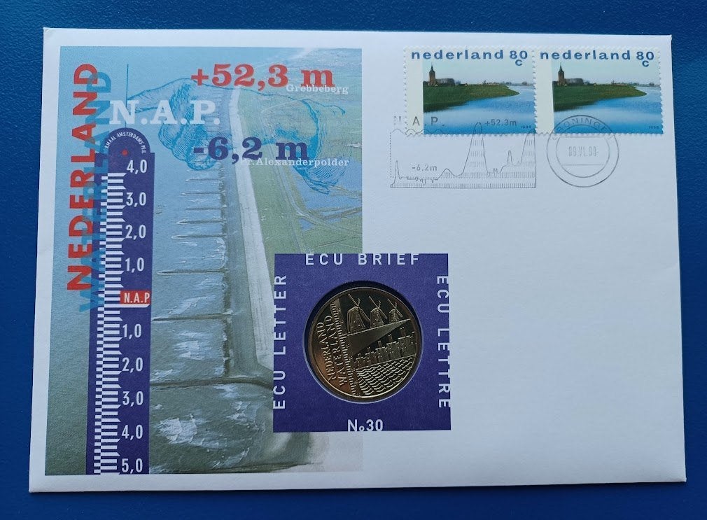 ECU brief 30 - Nederland Waterland 1998, Postzegels en Munten, Verzenden, Overige materialen, Nederland