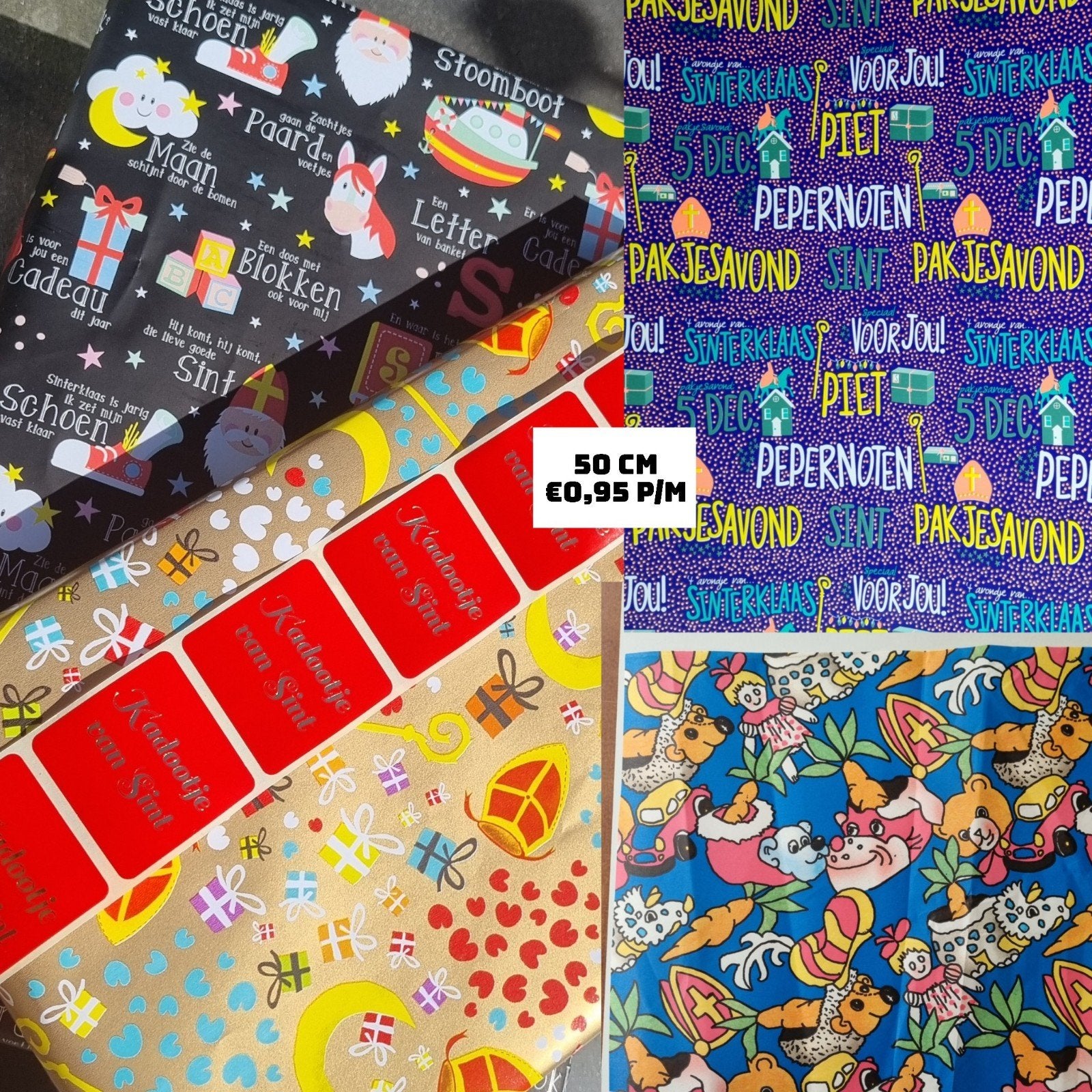 Sinterklaaspapier cadeaupapier sinterklaas papier rol 50cm, Diversen, Cadeaupapier, Verzenden, Nieuw