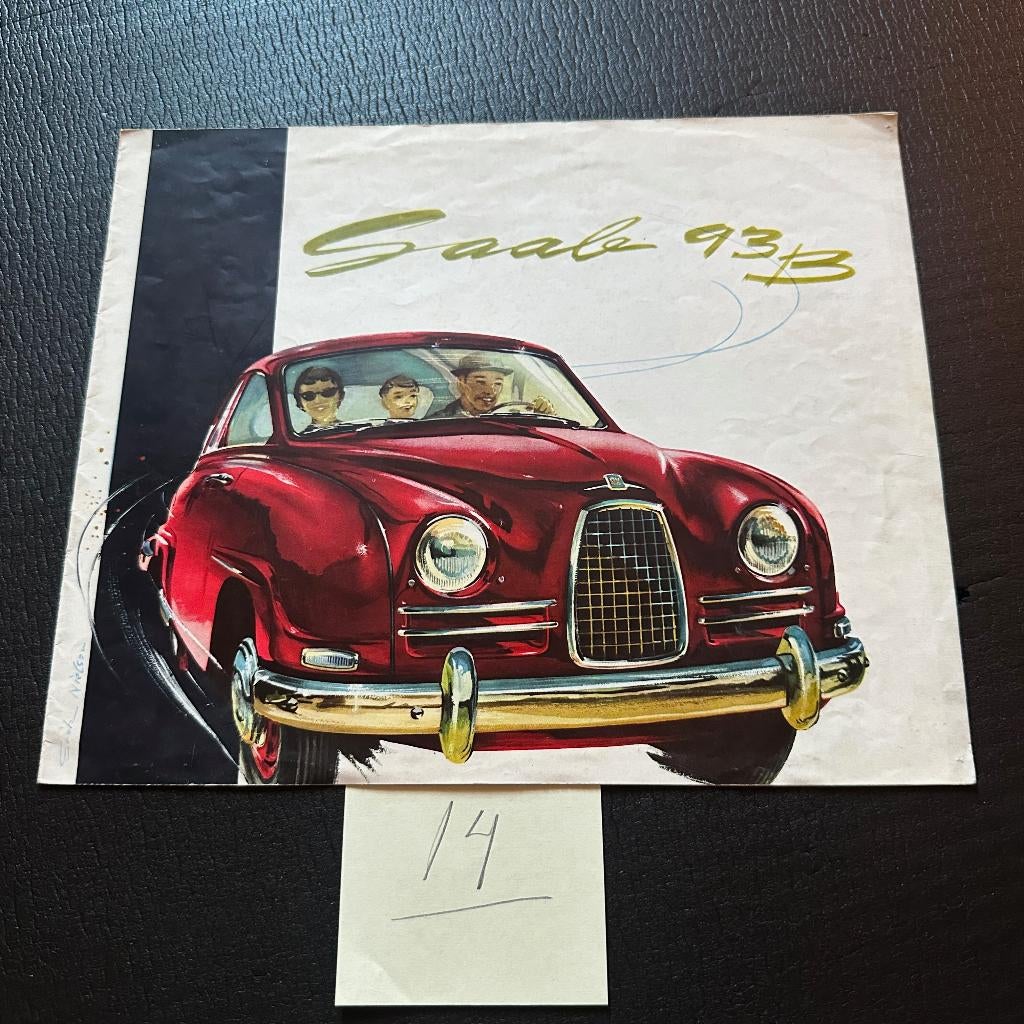 #14) SAAB 93B - 1961, Boeken, Auto's | Folders en Tijdschriften, Gelezen, Overige merken, Verzenden