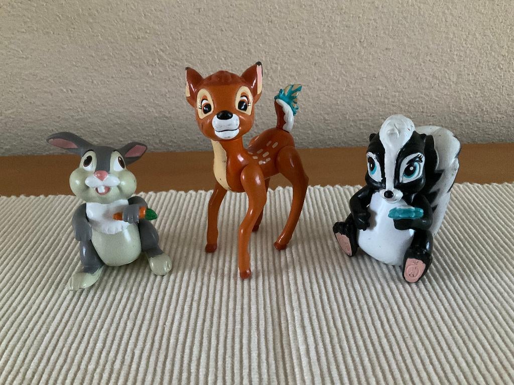 3x Disney Bambi figuurtjes, Ophalen of Verzenden, Bambi of Dumbo, Zo goed als nieuw, Beeldje of Figuurtje