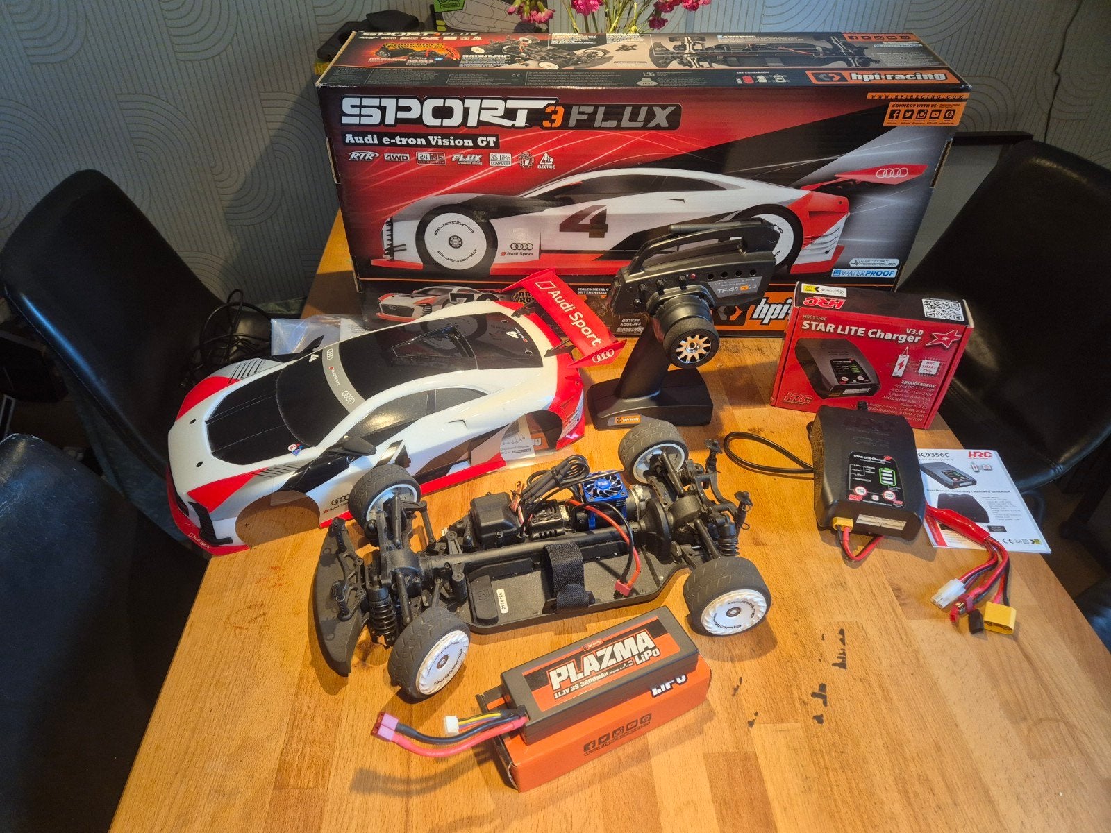 HPI Racing Sport 3 Flux Audi e-tron Vision GT RC Auto, Elektro, Ophalen of Verzenden, Zo goed als nieuw, Schaal 1:10