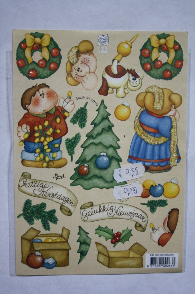 2 st. A5 knipvellen Kerstboom 123, Ophalen of Verzenden, Nieuw, Kerst, Knipvel