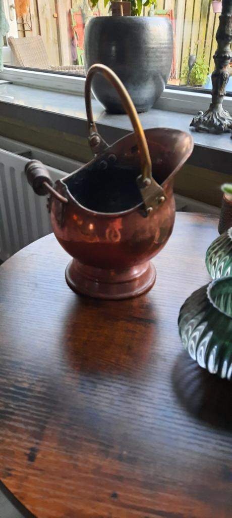Kleine Kopere bloempot helm, Antiek en Kunst, Antiek | Koper en Brons, Ophalen of Verzenden