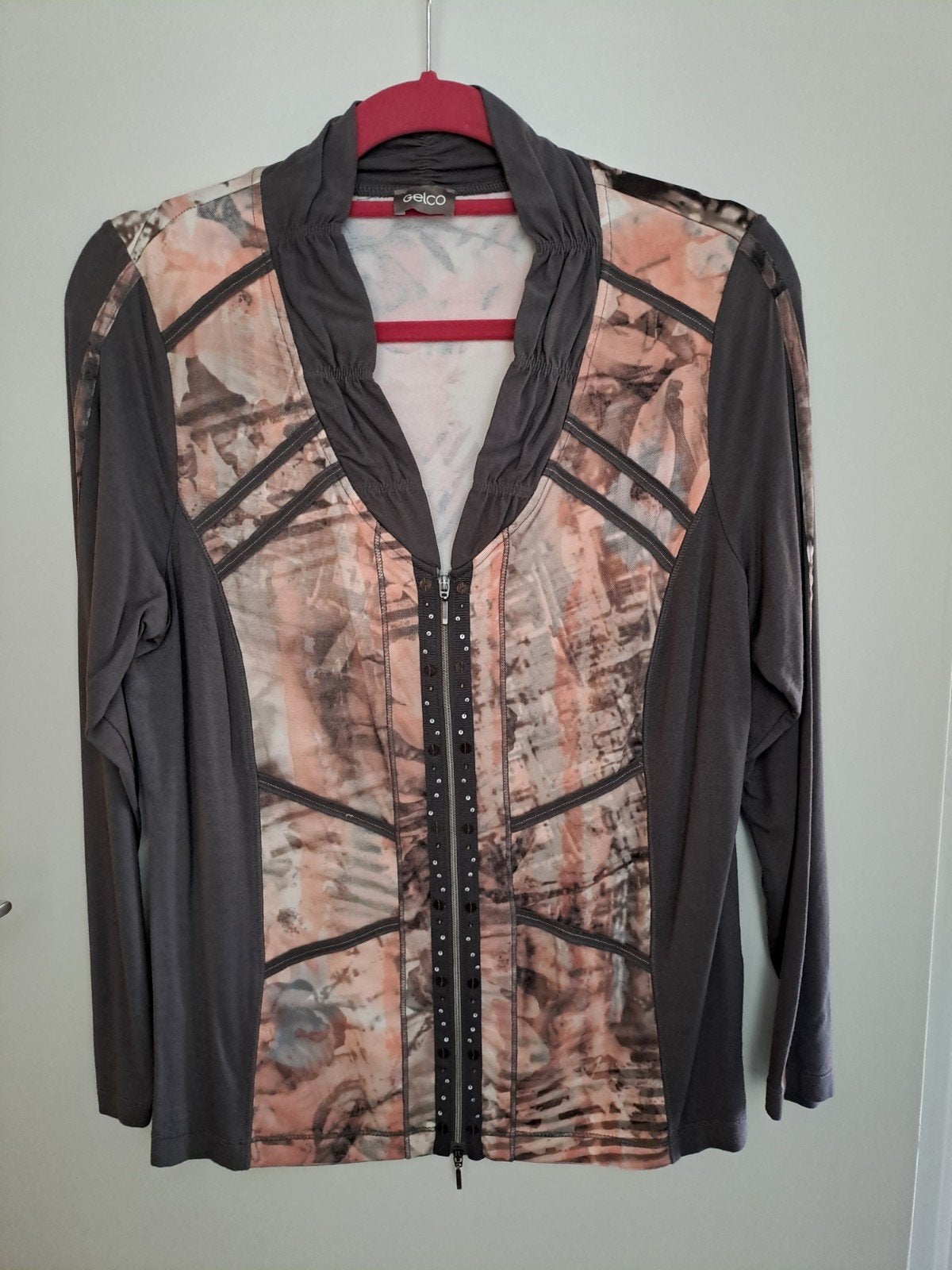 Gelco vest met bloemenprint en rits, maat 40, Maat 38/40 (M), Gelco, Ophalen of Verzenden, Zo goed als nieuw