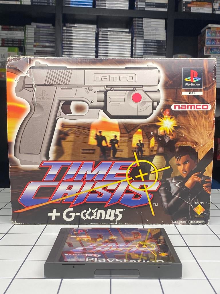 Time Crisis Game + G-Con 45 Gun – PS1 PlayStation 1 Bundle, Spelcomputers en Games, Bandai Namco, Sony, Info@bandainamco.com, Gebruikt