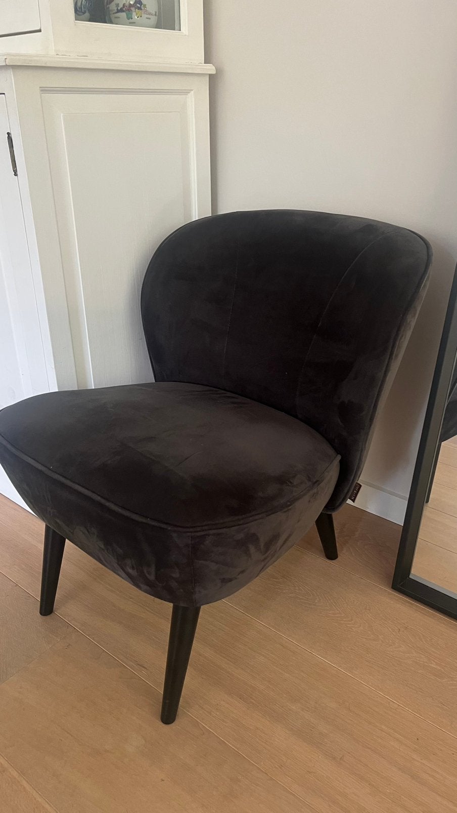 Sara Woood fauteuil velvet donker groen zgan, Ophalen, Zo goed als nieuw, Minder dan 75 cm, 50 tot 75 cm