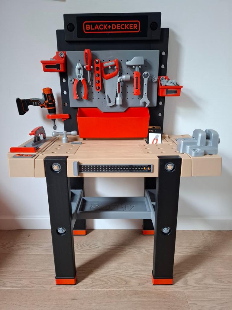 Black + Decker Smoby werkbank met accessoires en geluid, Ophalen, Gebruikt, Bouwen, Met geluid