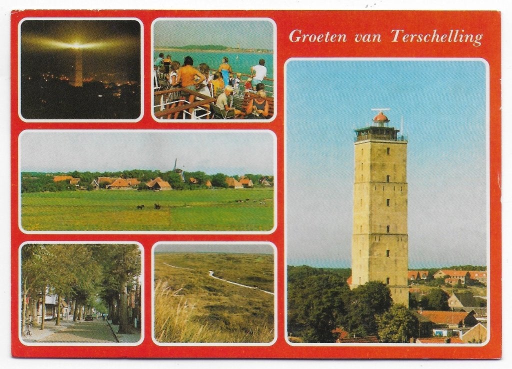 Terschelling gelopen ansichtkaart ( B2599), Ophalen of Verzenden, 1980 tot heden, Gelopen, Waddeneilanden