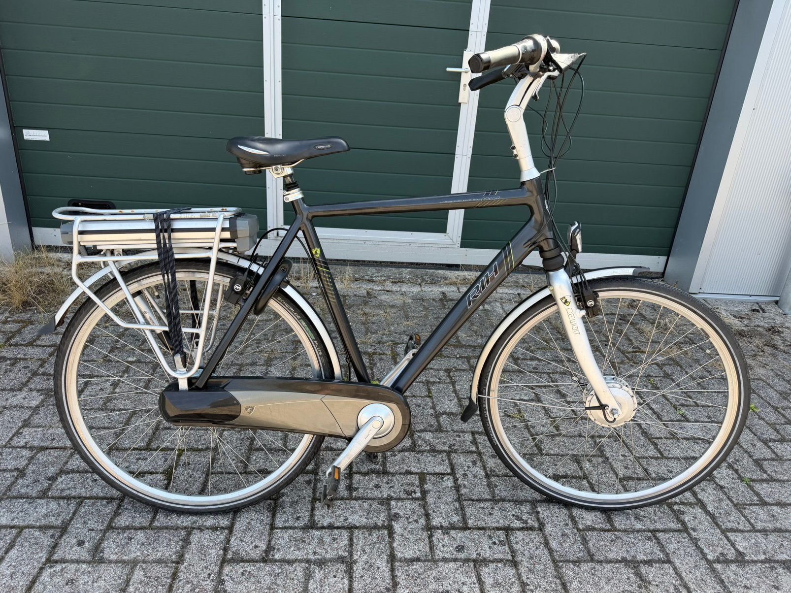 Rih omega 3 elektrische heren fiets opknapper, Velgrem, Versnellingen, Zo goed als nieuw, 57 tot 61 cm