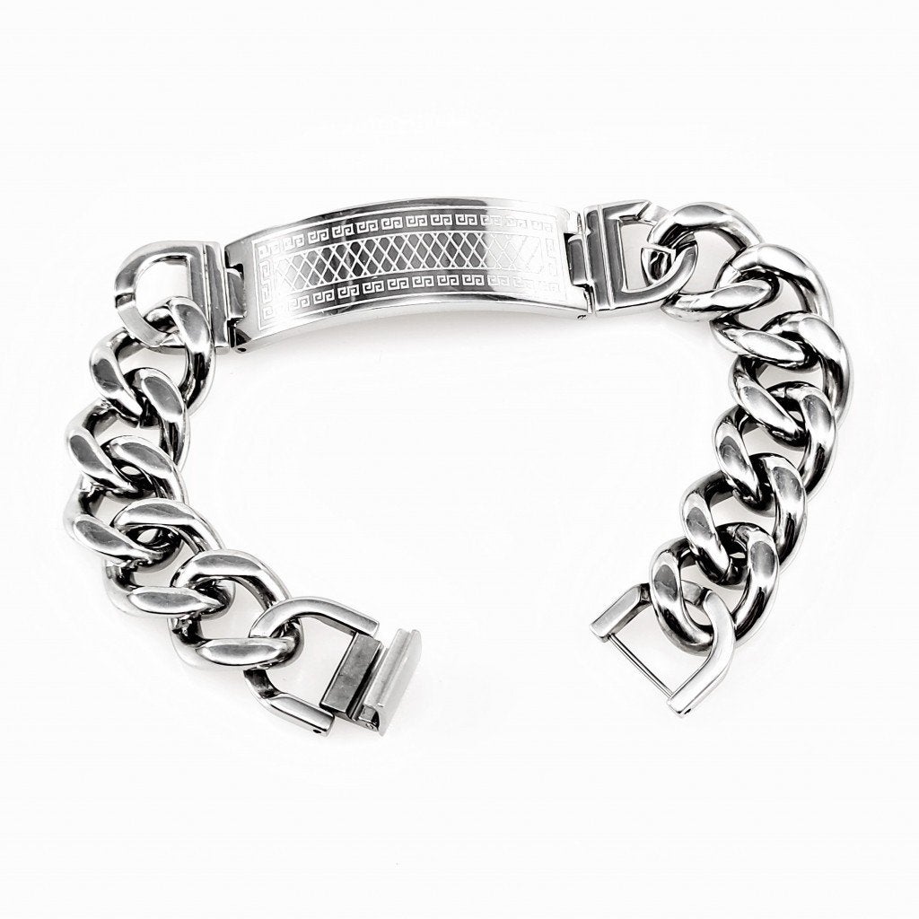 Armband Heren Gepolijst RVS Gourmet Schakels Armband Griekse, Staal, Birgitta-Gracht 33, 6465 EL Kerkrade, Nederland, Verzenden