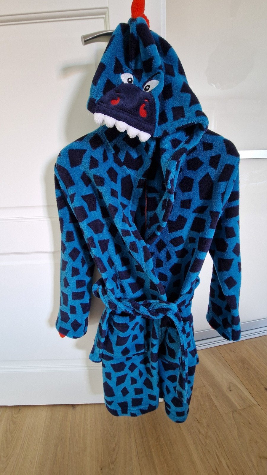 Hema Dino Badjas - Blauw (Maat 134-140), Ophalen, Nacht- of Onderkleding, Zo goed als nieuw, Hema