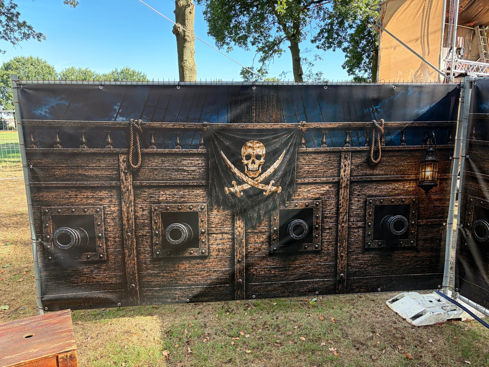 Piraten decoratie doek - Feestdecoratie, Gebruikt, Overige thema's, Overige typen, Textiel