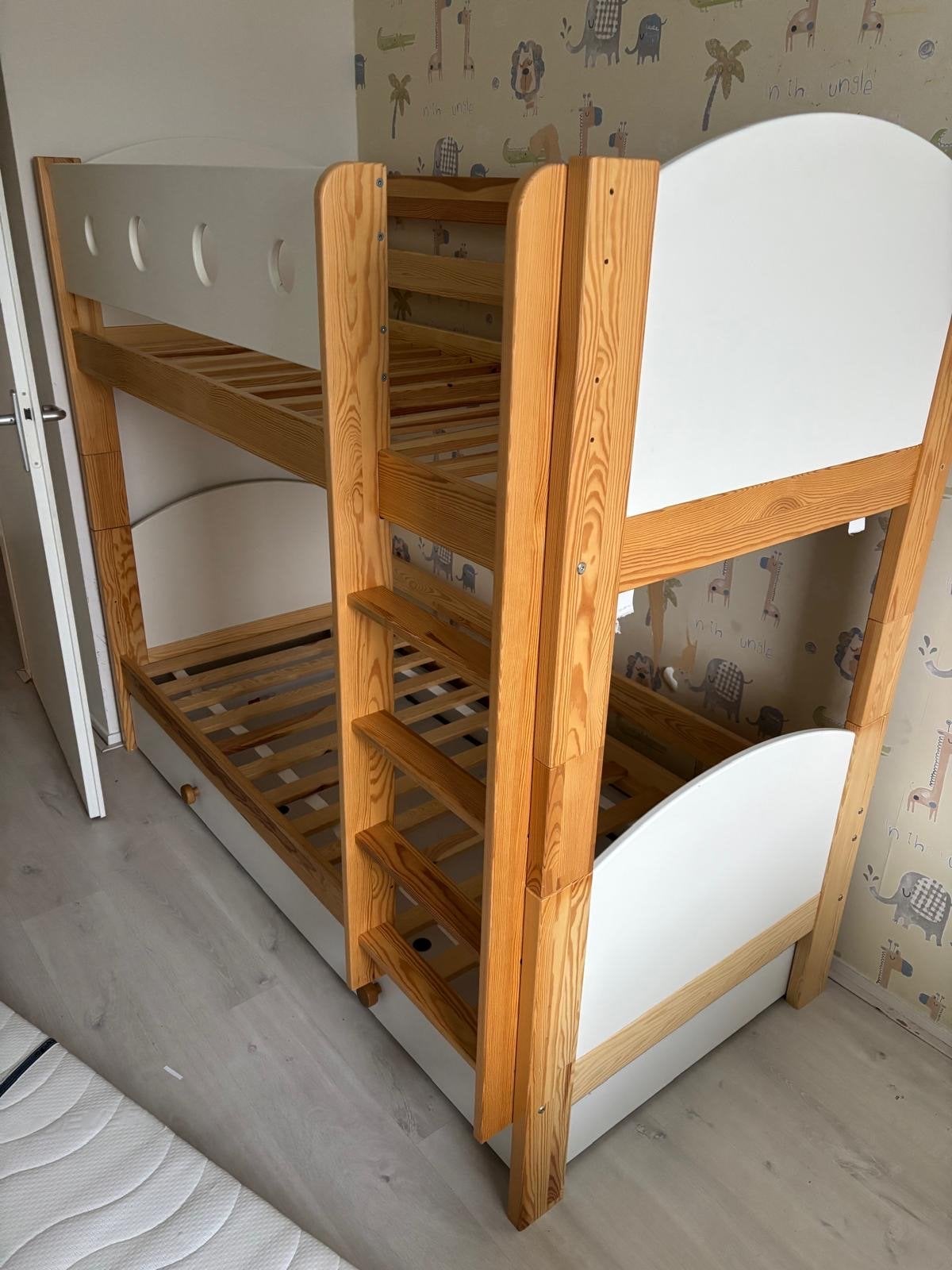 Stapelbed voor kinderen.Natuurlijk hout 1.80x80 : 3 jaar oud, Ophalen, Gebruikt, Tweepersoons, Minder dan 160 cm