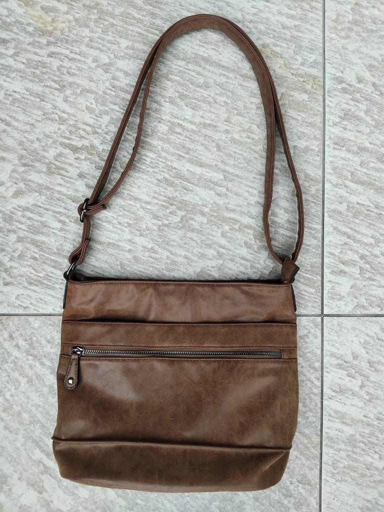 Schoudertas bruin nepleer NIEUW tas afm. 27 x 12 x 25 cm, Ophalen of Verzenden, Nieuw, Bruin, Overige merken