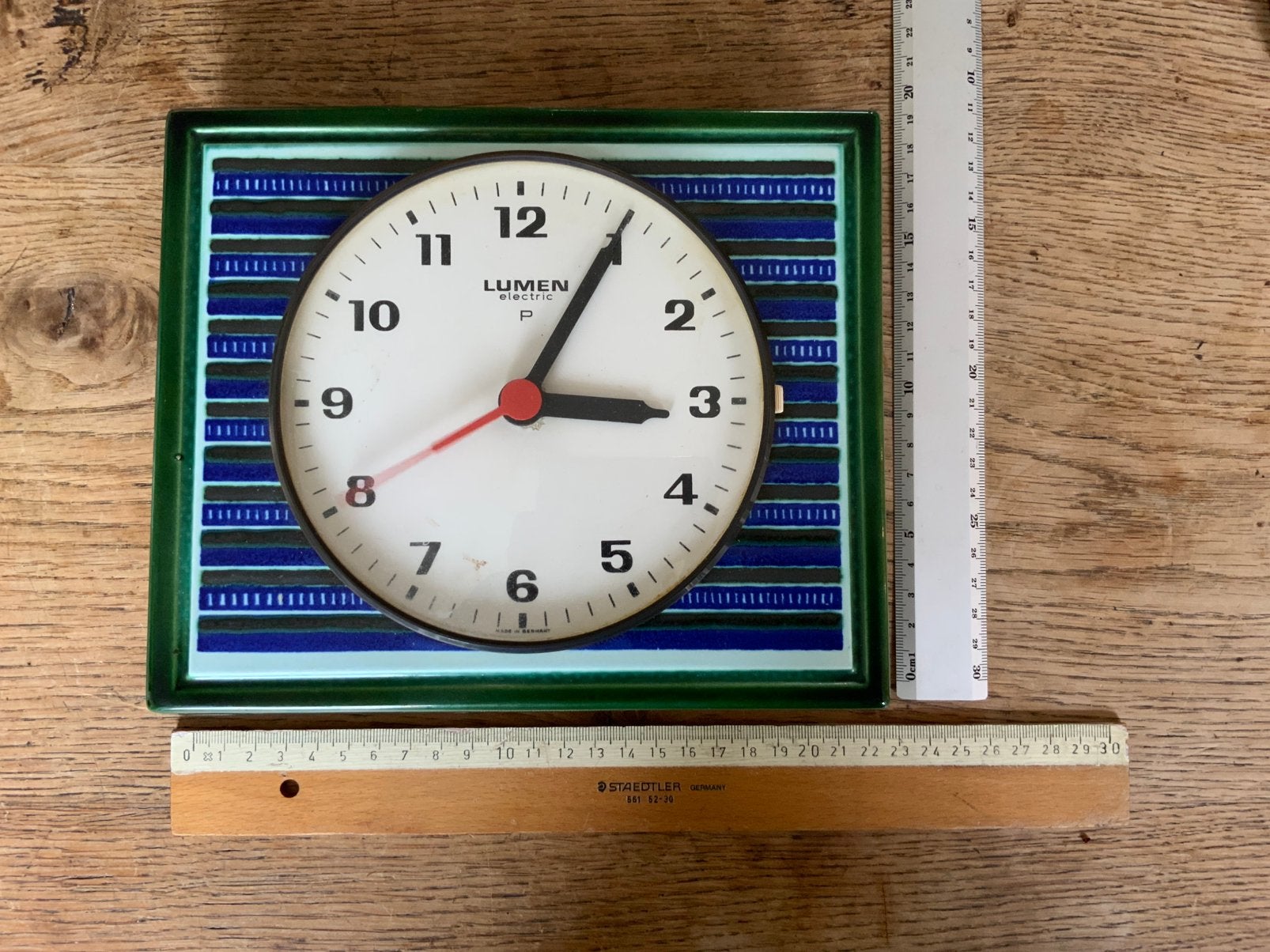 Vintage Retro Keramische Elektrische Klok Lumen, Antiek en Kunst, Ophalen of Verzenden